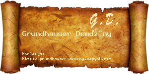 Grundhauser Demény névjegykártya